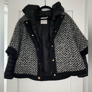 Moncler Houndstooth Black Cape Jacket